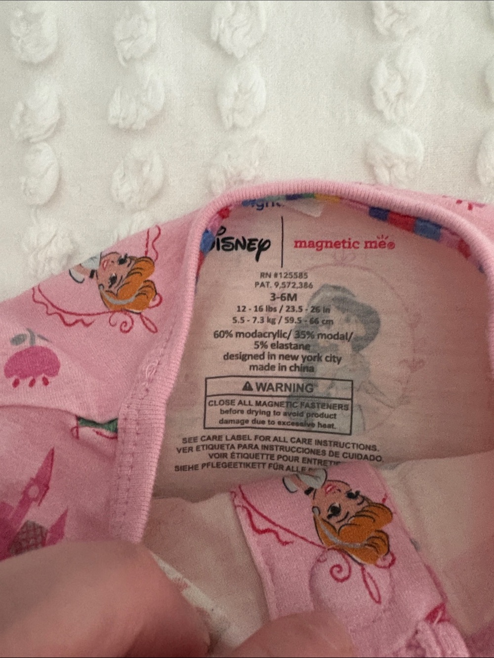 Magnetic Me Disney Princess Footie with Ruffle Size 3-6 M - Picture 4 of 7